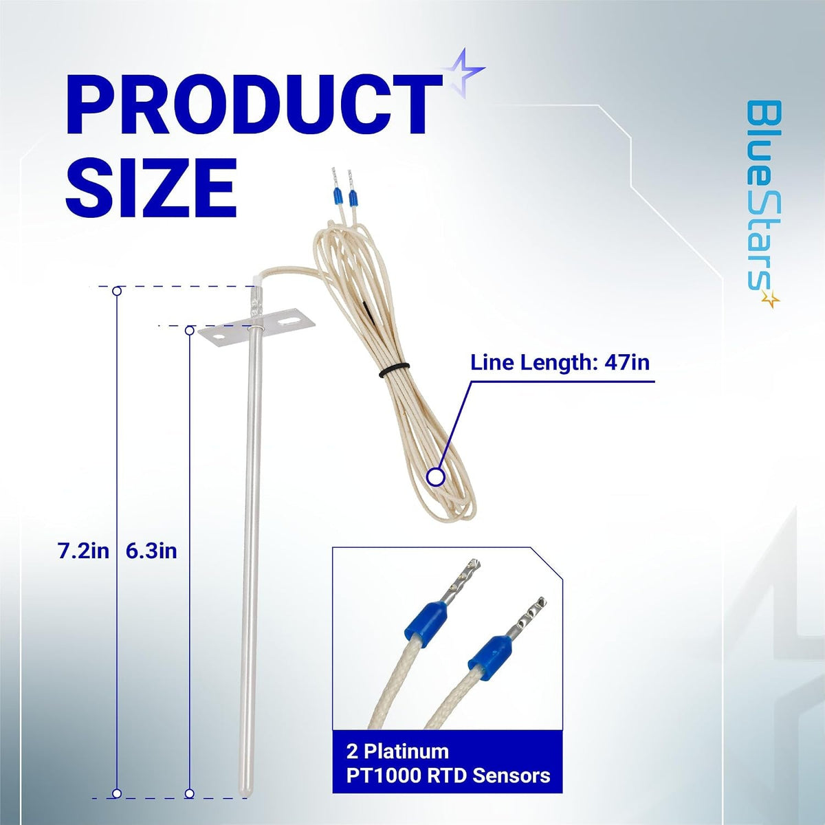 7" RTD Temperature Probe Sensor for Traeger Grill Probe