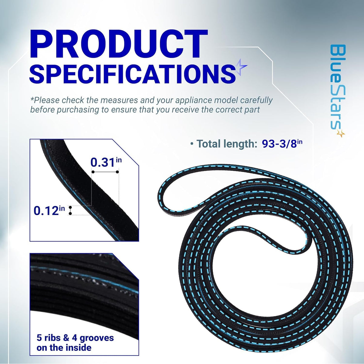 40111201 Dryer Drum Belt for Maytag Amana Admiral Whirlpool Speed Queen