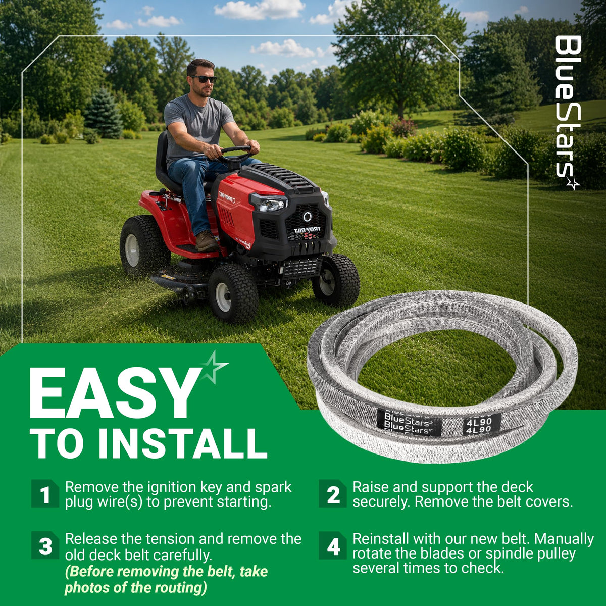 954-04122 754-04122 Mower Belt - 46" Troy-Bilt/MTD/Toro LX460/LX465 - 90"