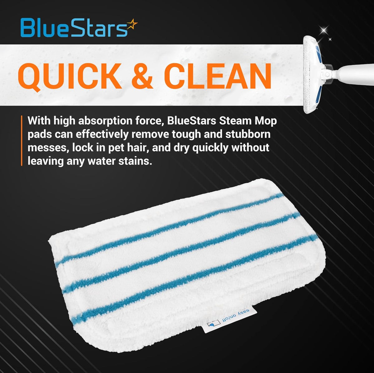 SMP20 Steam Mop Pads - Fits Black+Decker SM1600 SM1610 SM1620 HSMC1321 - 3 Pack