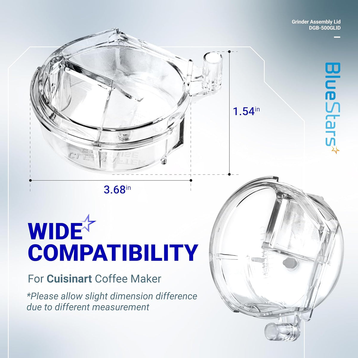 DGB-500GLID Grinder Assembly Lid - Clear Plastic Cover for Cuisinart Coffee Grinder