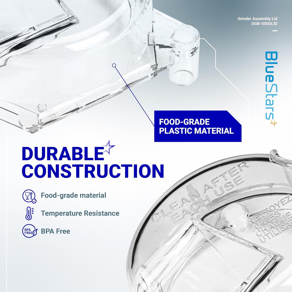 DGB-500GLID Grinder Assembly Lid - Clear Plastic Cover for Cuisinart Coffee Grinder