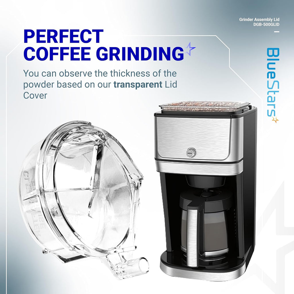 DGB-500GLID Grinder Assembly Lid - Clear Plastic Cover for Cuisinart Coffee Grinder