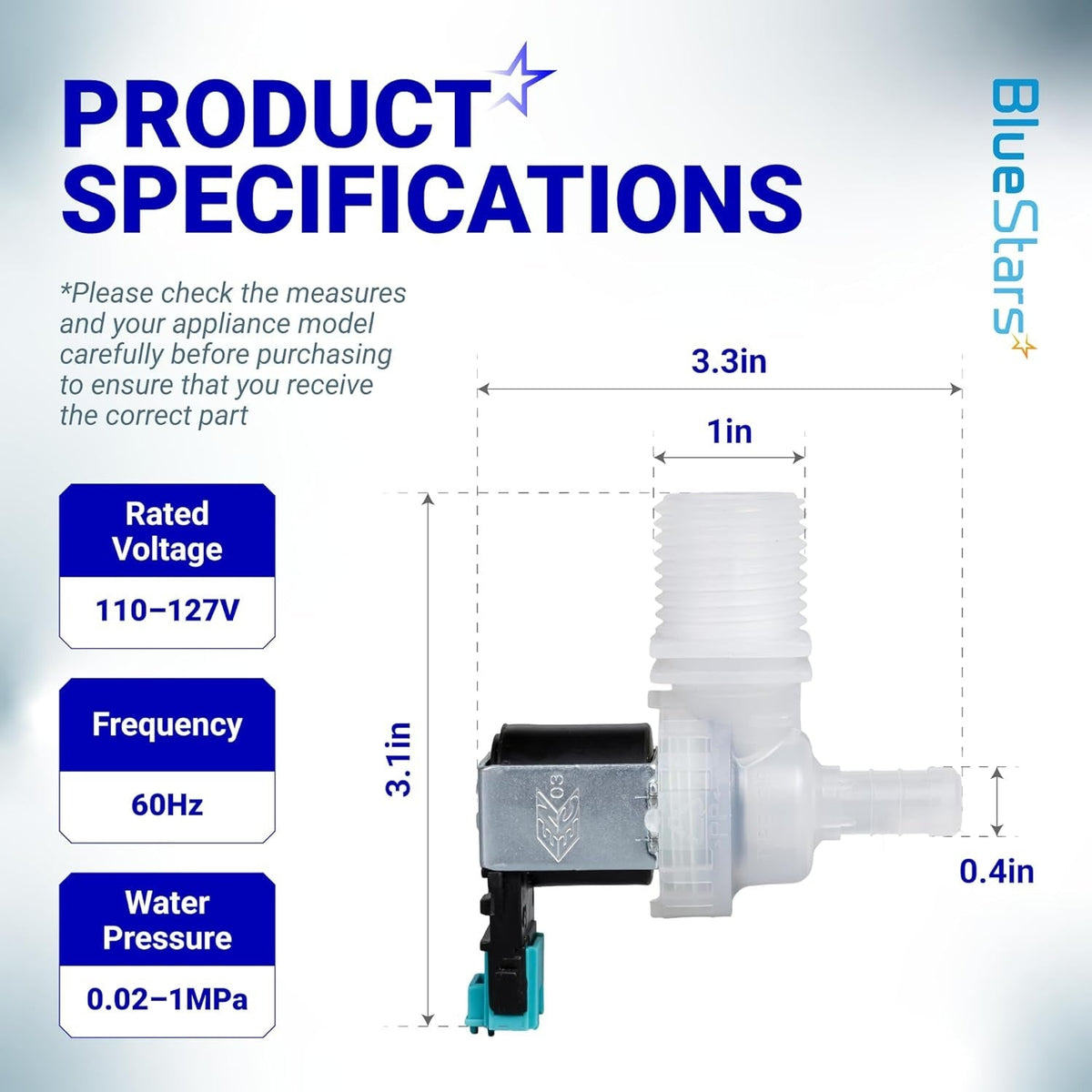 00628334 10023852 Dishwasher Water Inlet Valve, Bosch Thermador Gaggenau