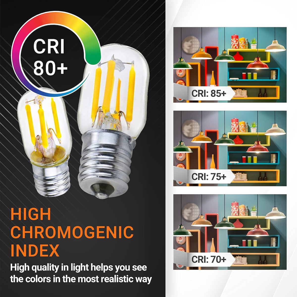 E17 T7 LED Bulbs 2W 120V 2700K 220LM 25W Equivalent for Appliances - 3 Pack