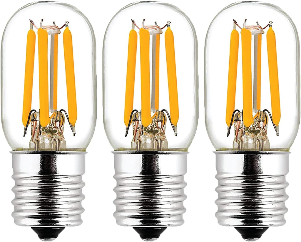 E17 T7 LED Bulbs 2W 120V 2700K 220LM 25W Equivalent for Appliances - 3 Pack