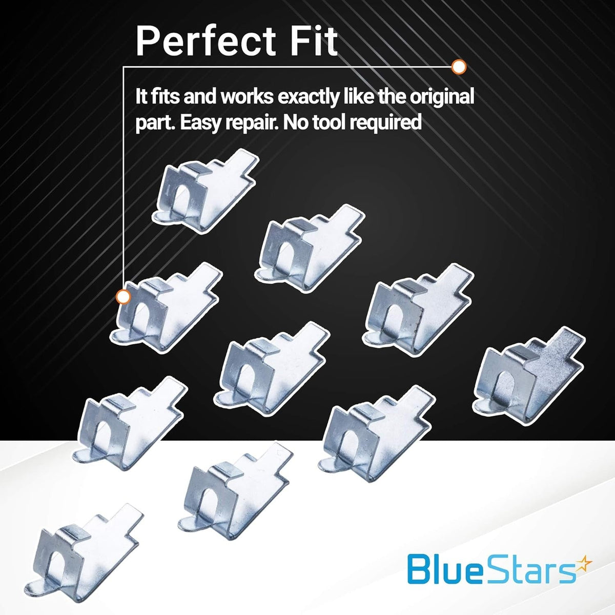 920158 Refrigerator/Freezer Shelf Clips, Stainless Steel Square Supports - 3 Pack