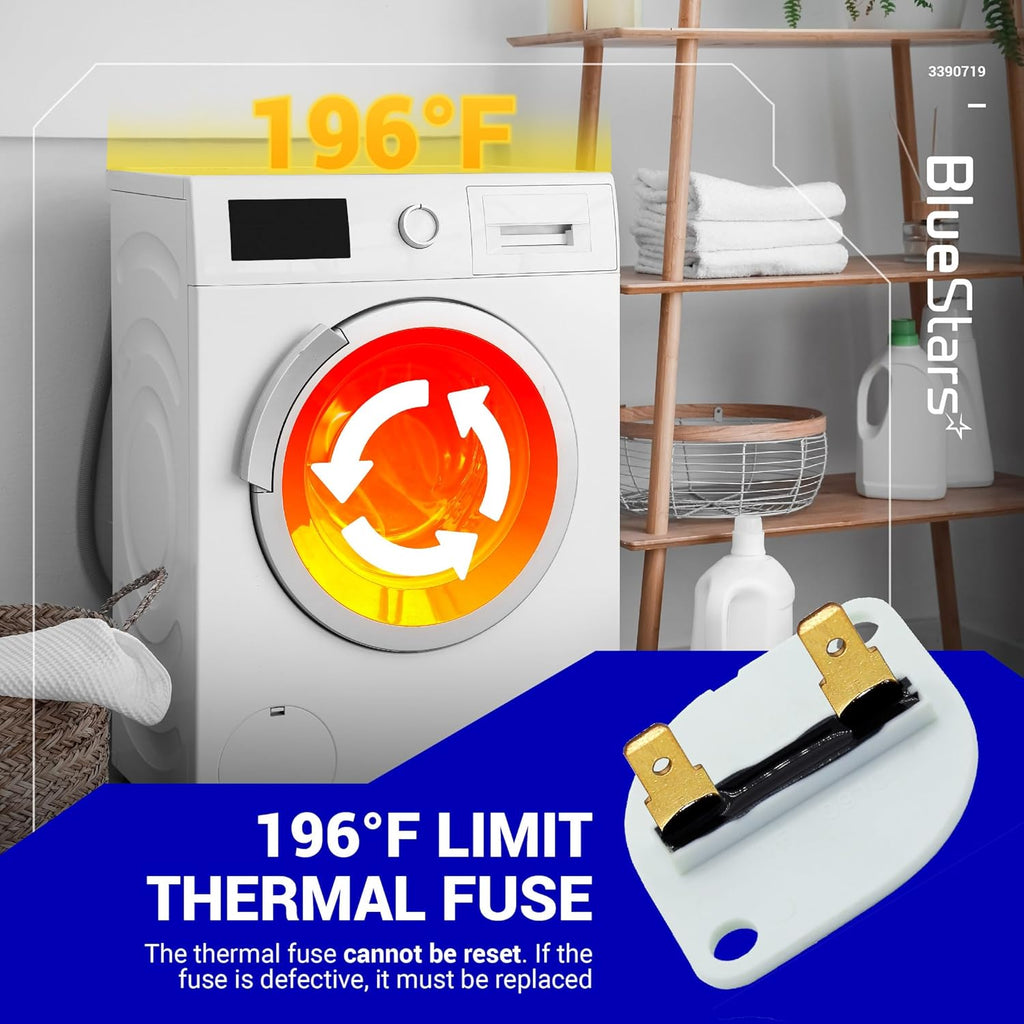 3390719 Dryer Thermal Fuse - For Whirlpool & Kenmore Dryers - 2 Pack