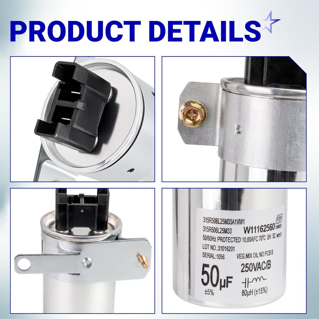[NEW] BlueStars W11395618 W11162560 W10625046 Washing Machine Run Capacitor
