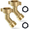 45° Water Hose Elbow Adapter, 3/4" GHT Anti-Kink Faucet Connector - 2 Pack