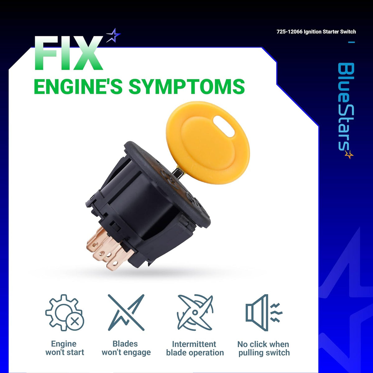 725-12066 Ignition Switch 6 Pin with Keys (3 Position) for Cub Cadet ZT1-42 ZT1-46