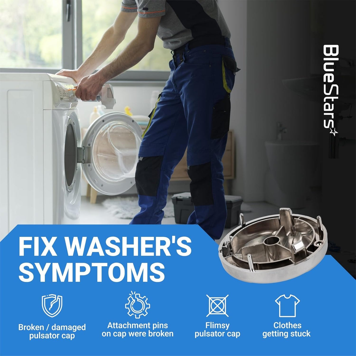5006EA3009B Washer Pulsator Cap Replacement - For LG Kenmore Washers
