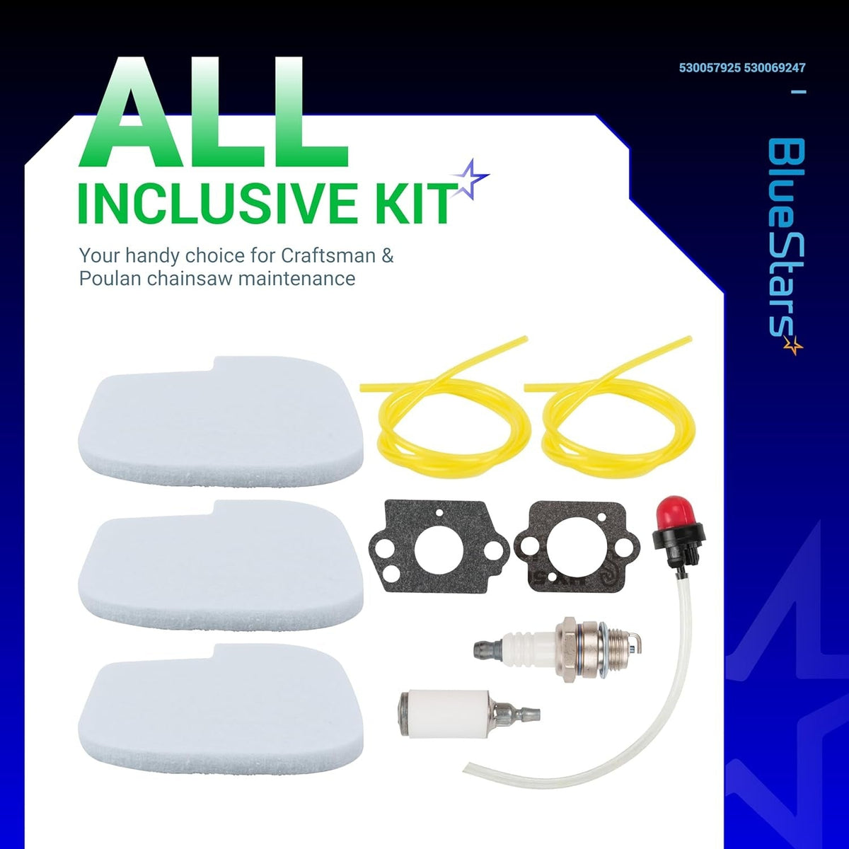 530057925 Air Filter Tune-Up Kit - Fits Craftsman Poulan Pro P3314 P3416 P3816