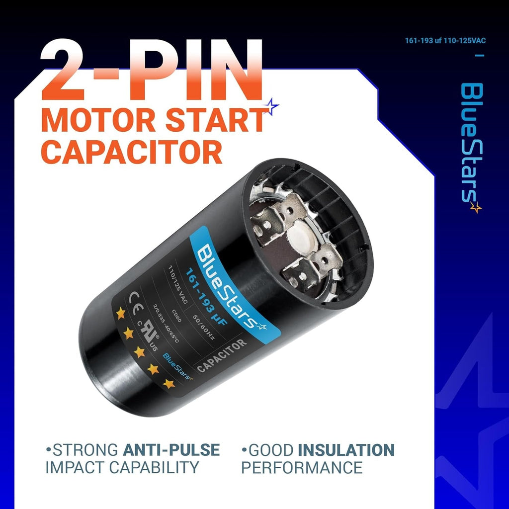161-193 uF 110-125VAC ±20% CD60 Motor Start Capacitor for Pool & Well Pumps