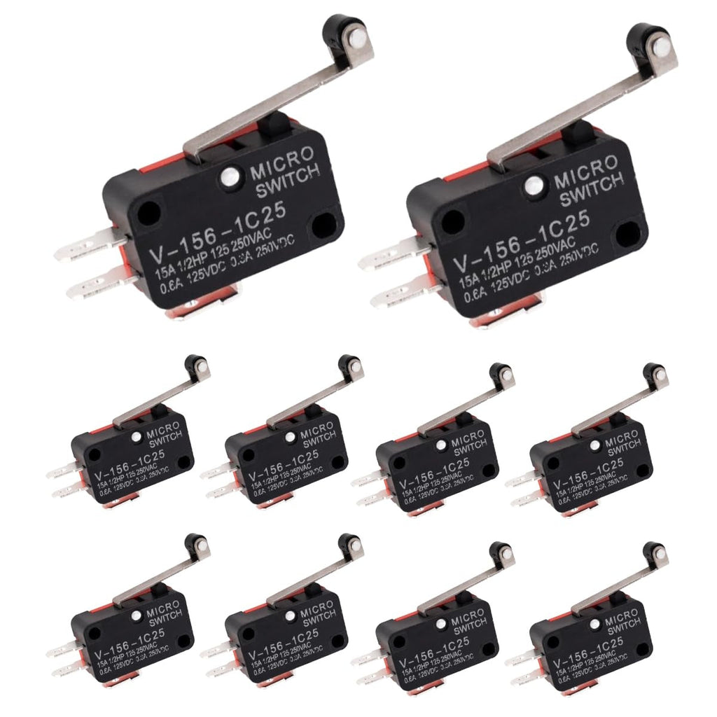 V-156-1C25 Micro Limit Switch Blade Momentary - 250VAC/125VDC 15A - 10 Pack