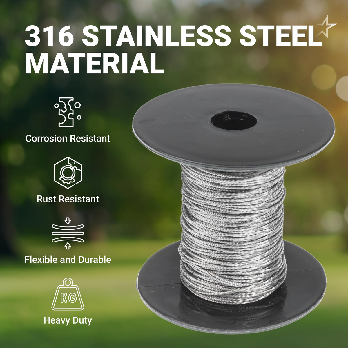 1/32" Wire Rope Kit, 200 ft Cable, 50 Aluminum Crimp Sleeves, 7x7 Strand