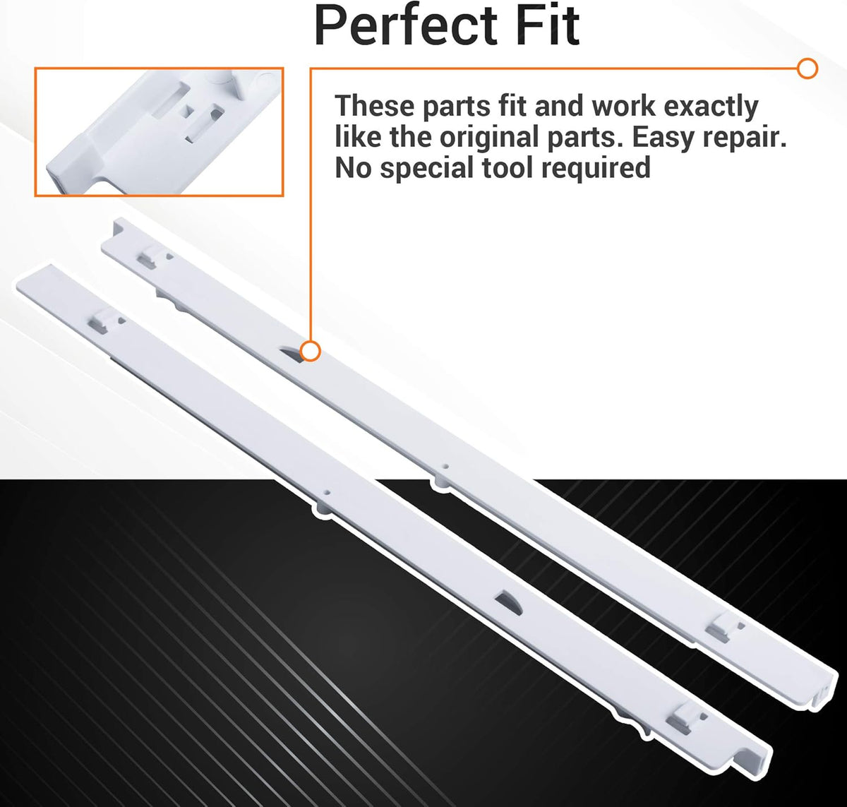 240530601 Left & 240530701 Right Refrigerator Pan Hangers for Kenmore Frigidaire