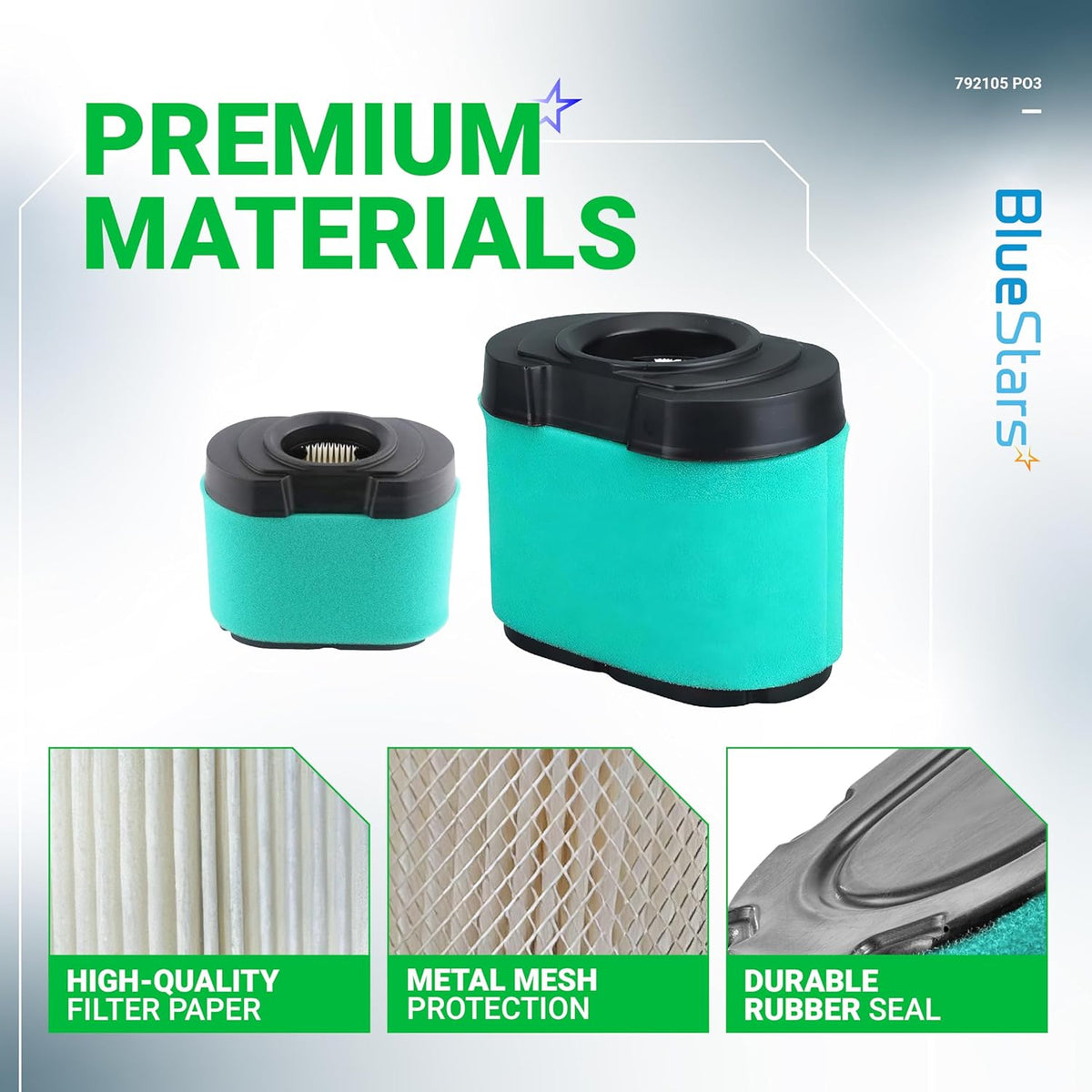 792105 Air Filter for 593435 593240 407777 40G777 40H777 John Deere Z425 Z245 - 3 Pack