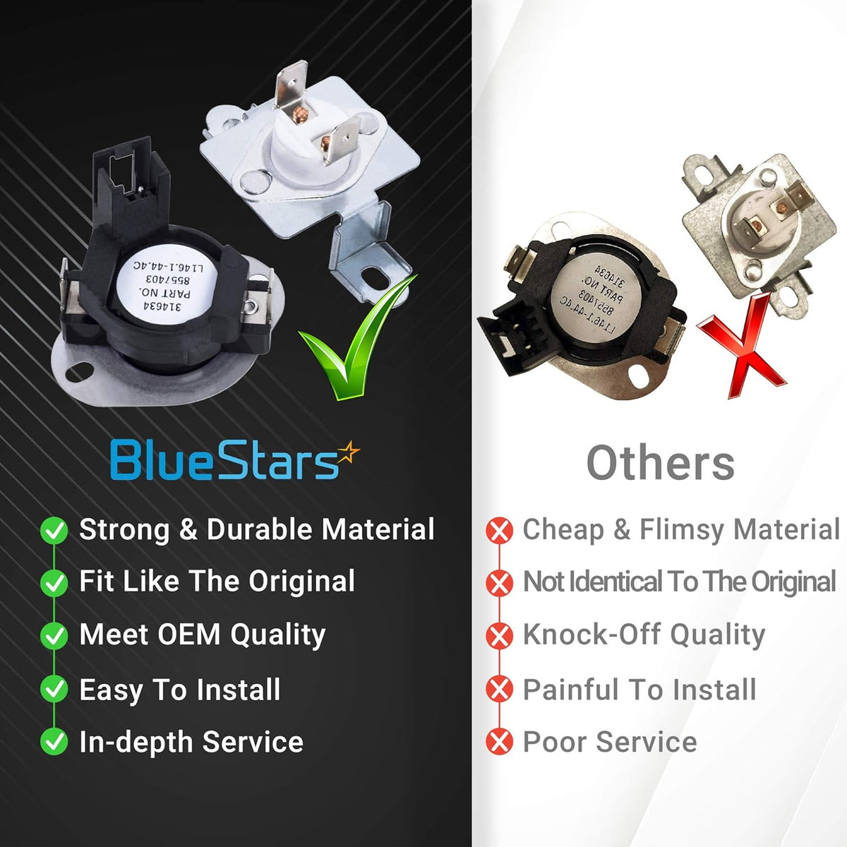 280148 Dryer Thermal Cut Off Kit (Includes 8557403 Thermostat & 8318314 Thermal Fuse)