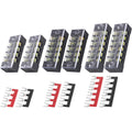 4/5/6-Position Terminal Strip Blocks, 600V 15A, with Barrier Strips - 6 Pack