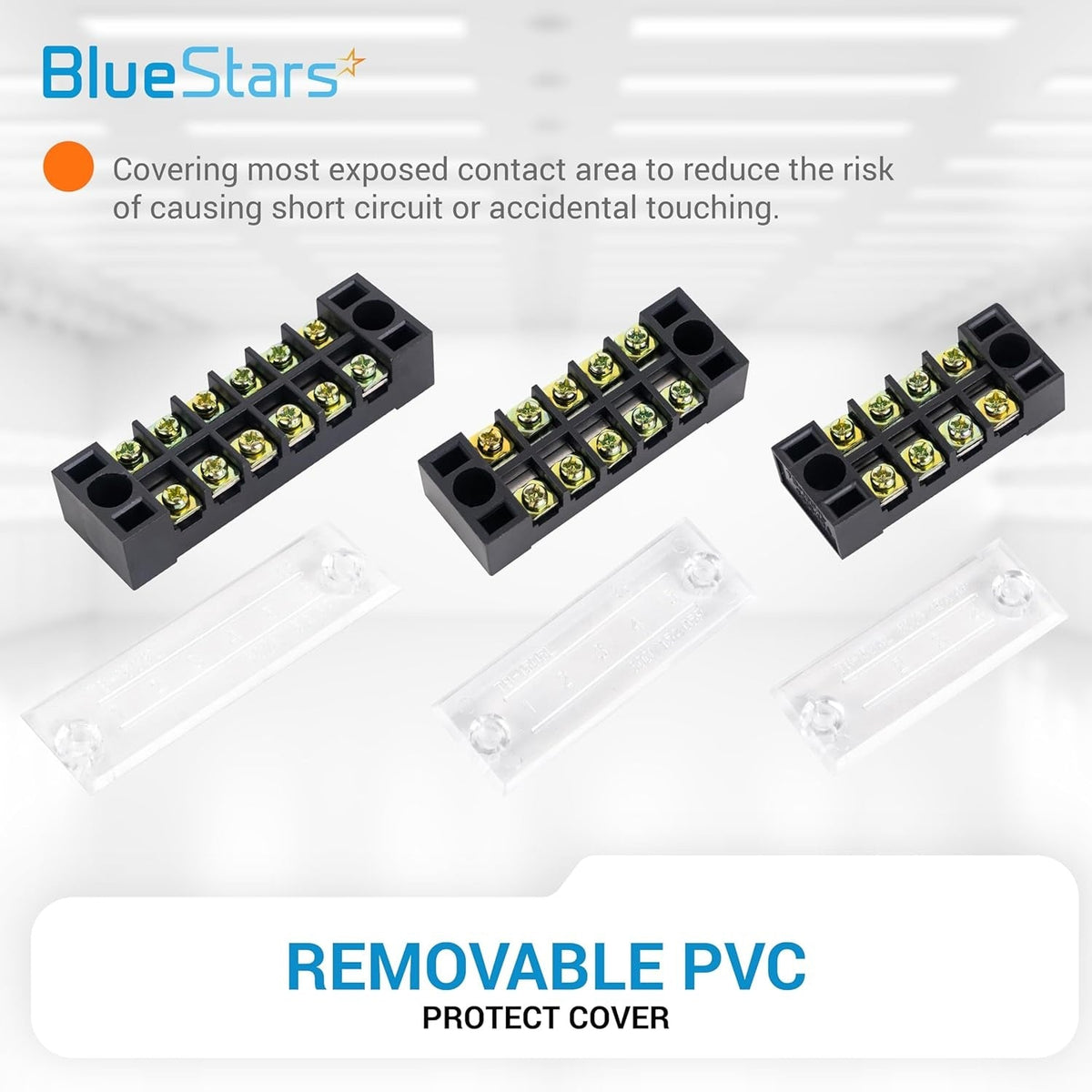 4/5/6-Position Terminal Strip Blocks, 600V 15A, with Barrier Strips - 6 Pack