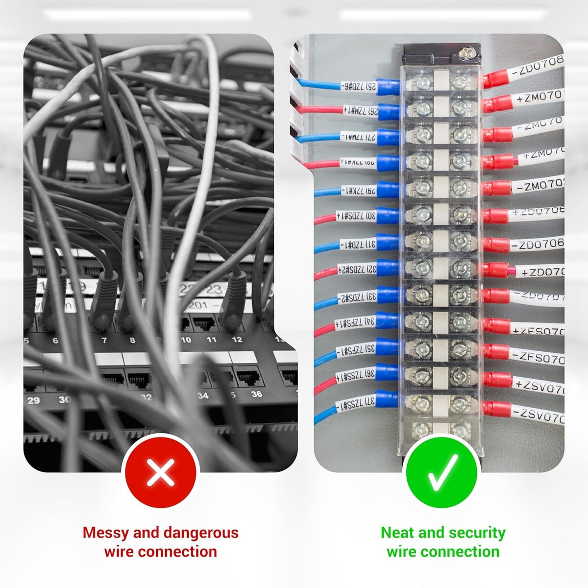 4/5/6-Position Terminal Strip Blocks, 600V 15A, with Barrier Strips - 6 Pack