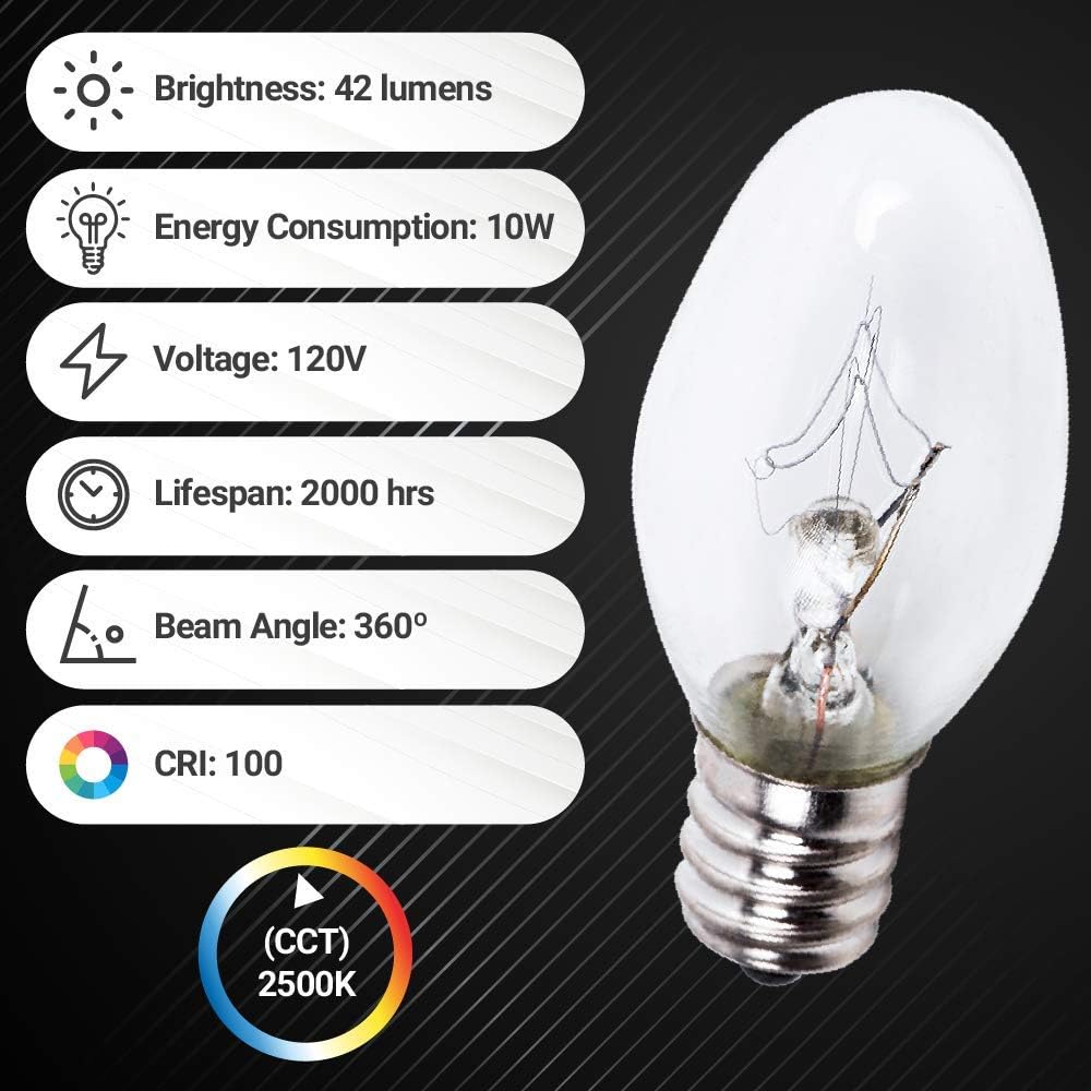 22002263 10W 120V Light Bulb for Whirlpool Kenmore KitchenAid Models - 2 Pack