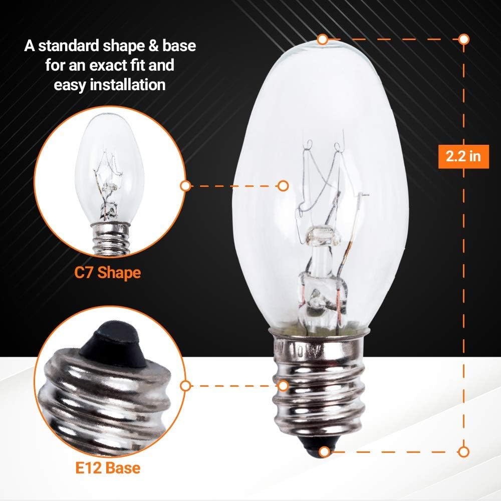 22002263 10W 120V Light Bulb for Whirlpool Kenmore KitchenAid Models - 2 Pack