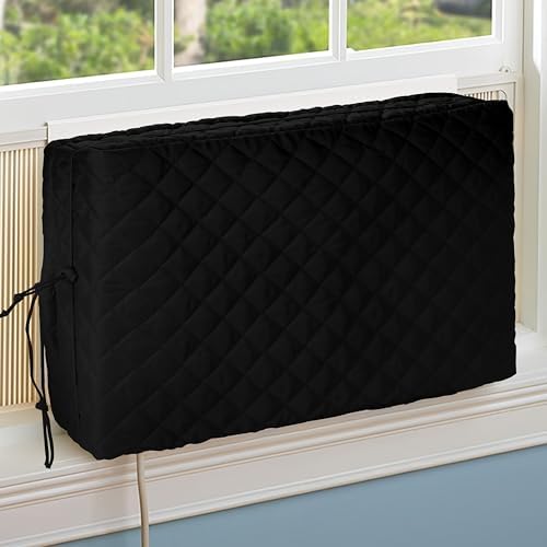 Indoor Window AC Cover with Velcro Sides, 17" x 13" x 3.5", Black