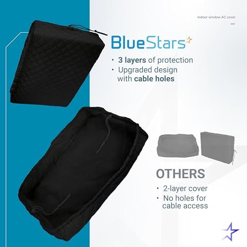 Indoor Window AC Cover with Velcro Sides, 17" x 13" x 3.5", Black