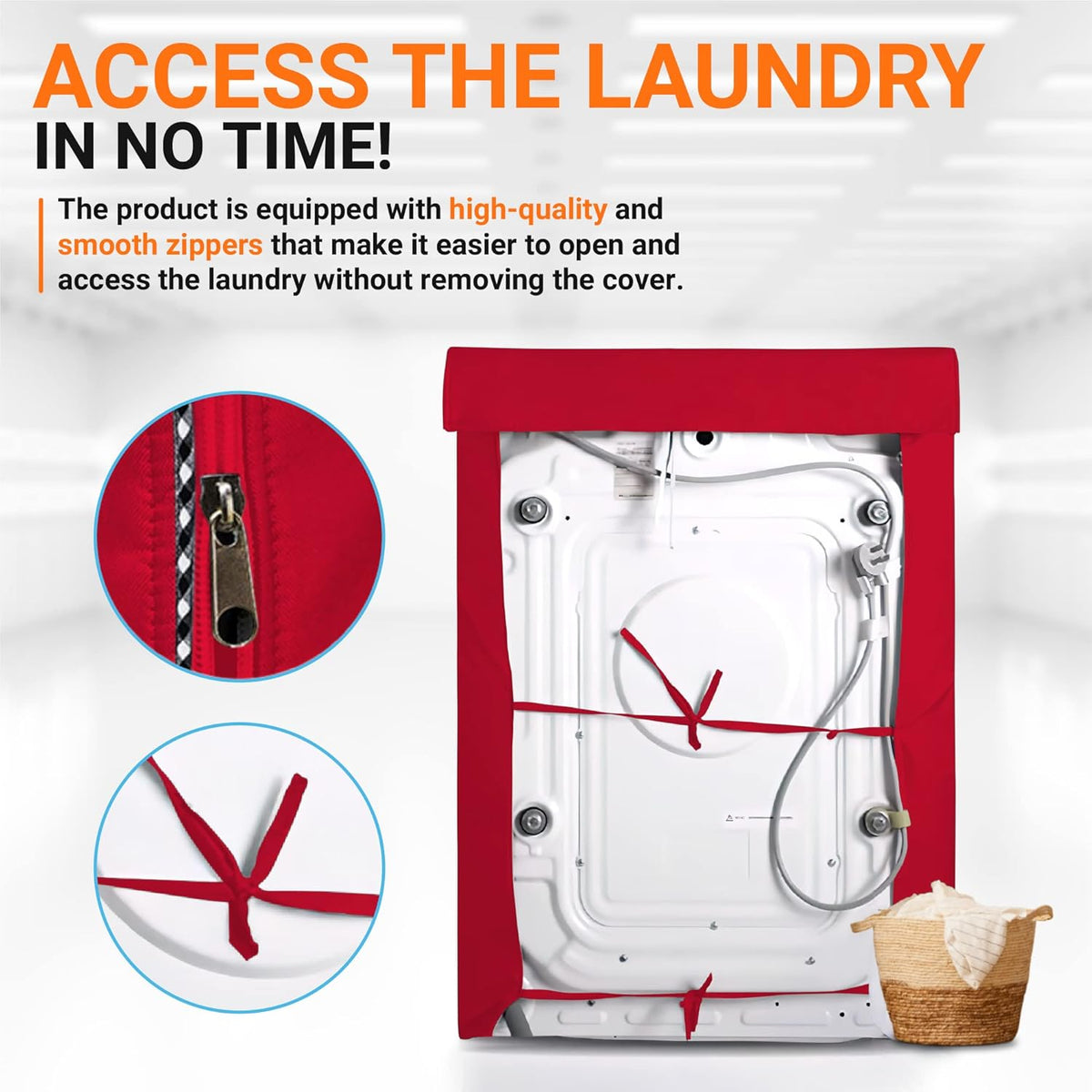 W29"xD28"xH43" Top-Load Washer Cover - Red