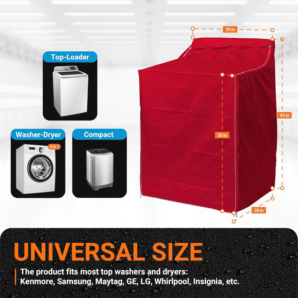 W29"xD28"xH43" Top-Load Washer Cover - Red