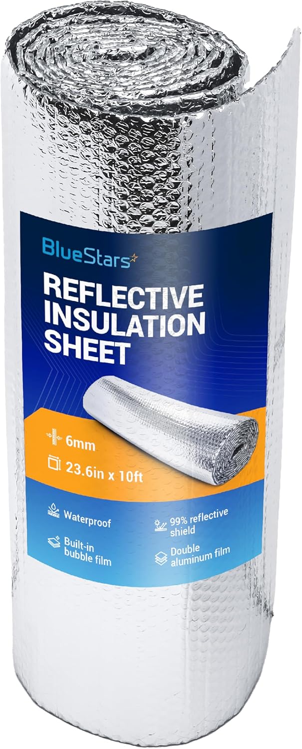 6mm Bubble Reflective Aluminum Foil Sheet (23.6" x 10FT)