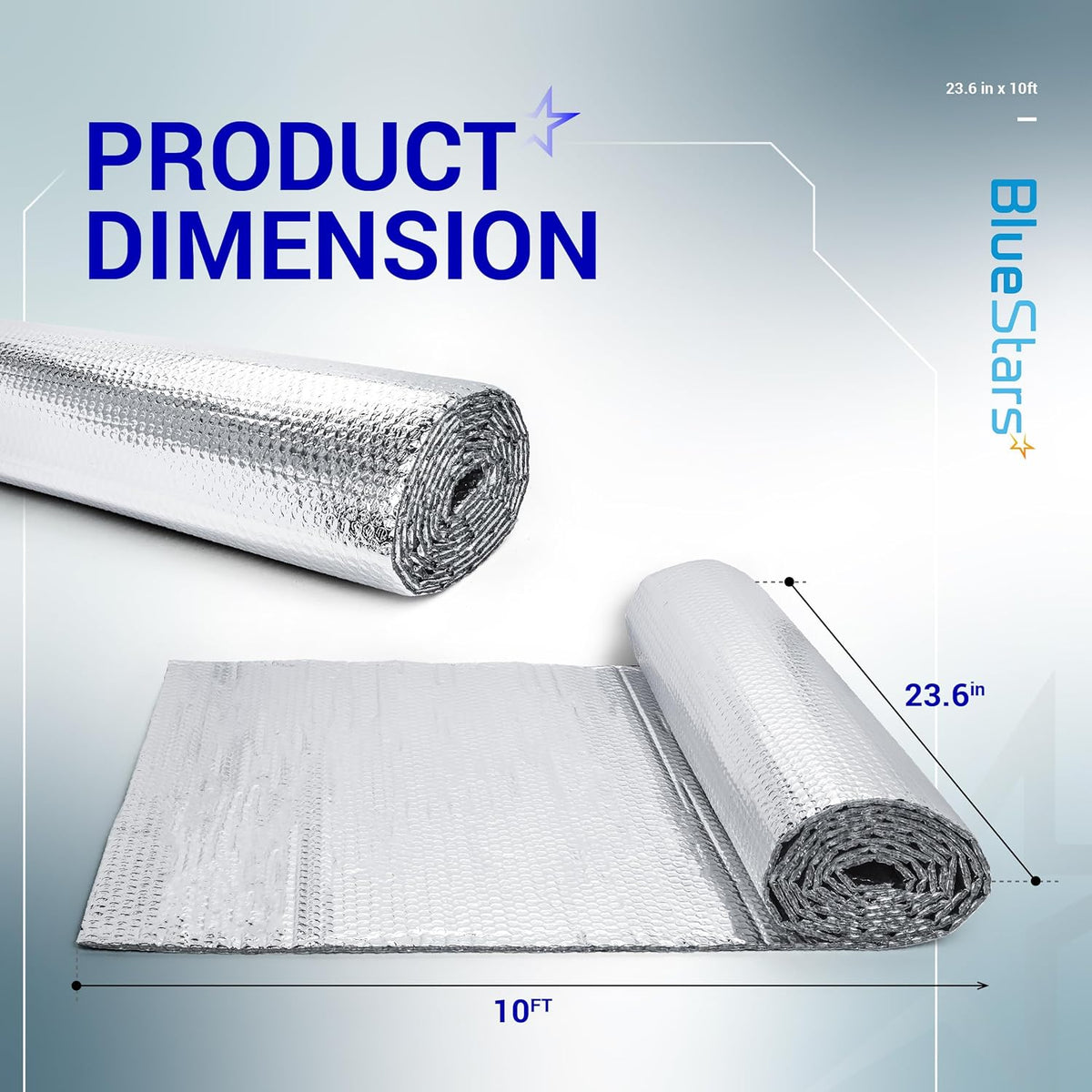 6mm Bubble Reflective Aluminum Foil Sheet (23.6" x 10FT)