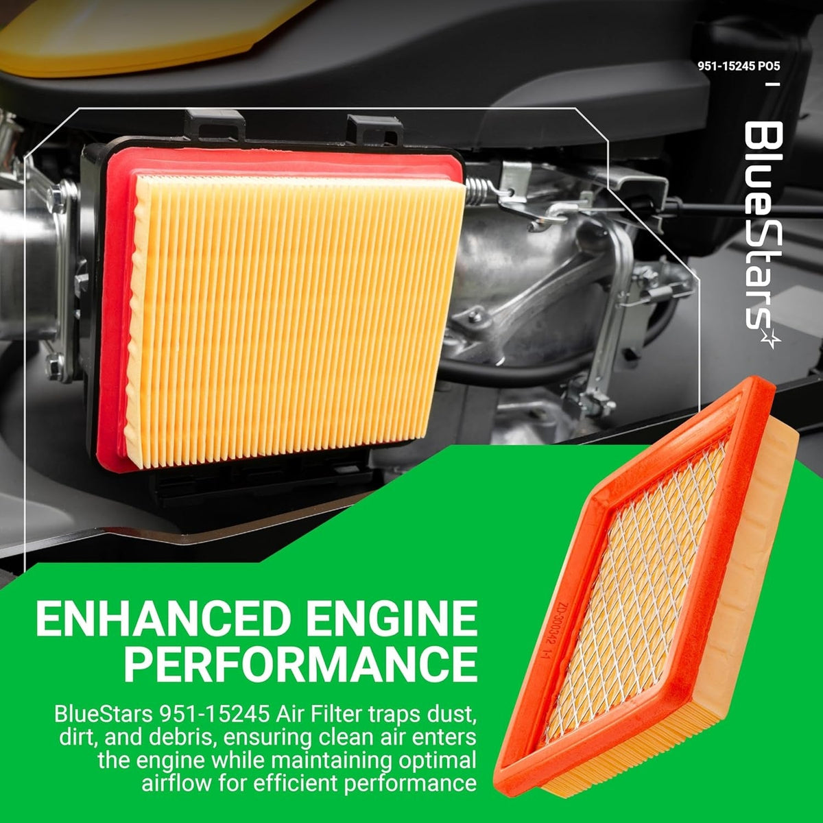951-15245 Air Filter - Replaces MTD 751-15245 Cub Cadet 490-200-C065 - 5 Pack