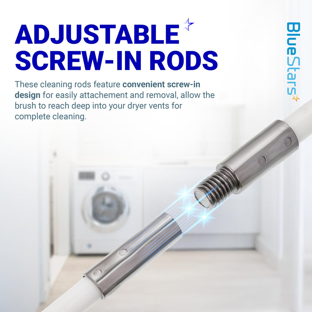 60 ft Dryer Vent Cleaner Kit - Drill Attachment, Flexible Lint Remover Brush