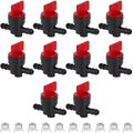 494768 698183 1/4" Inline Fuel Shut Off Valve with Clamp for B&S John Deere Toro - 10 Pack