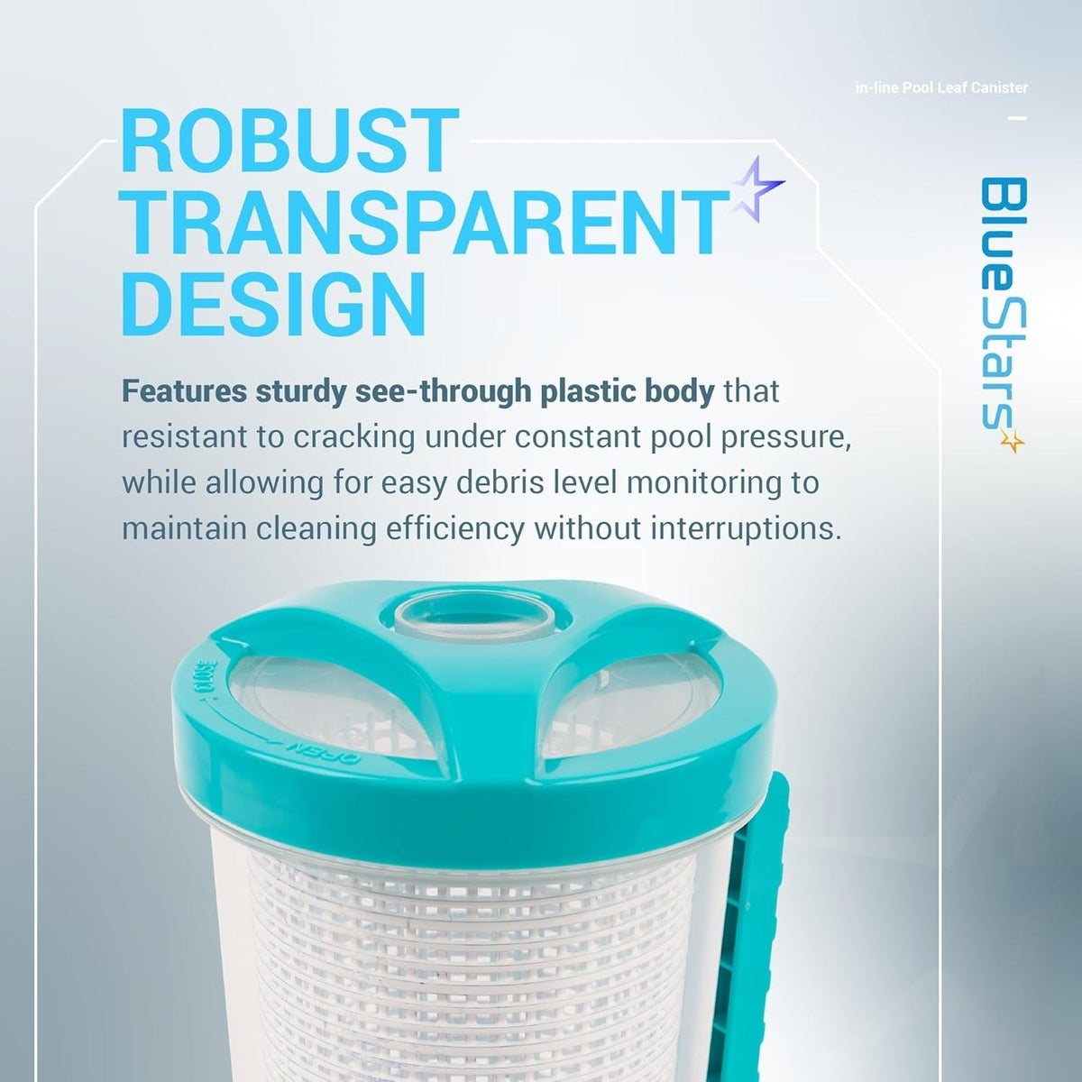 In-Line Pool Leaf Canister with Mesh Basket, Replaces Hayward W560/W530, Zodiac W26705