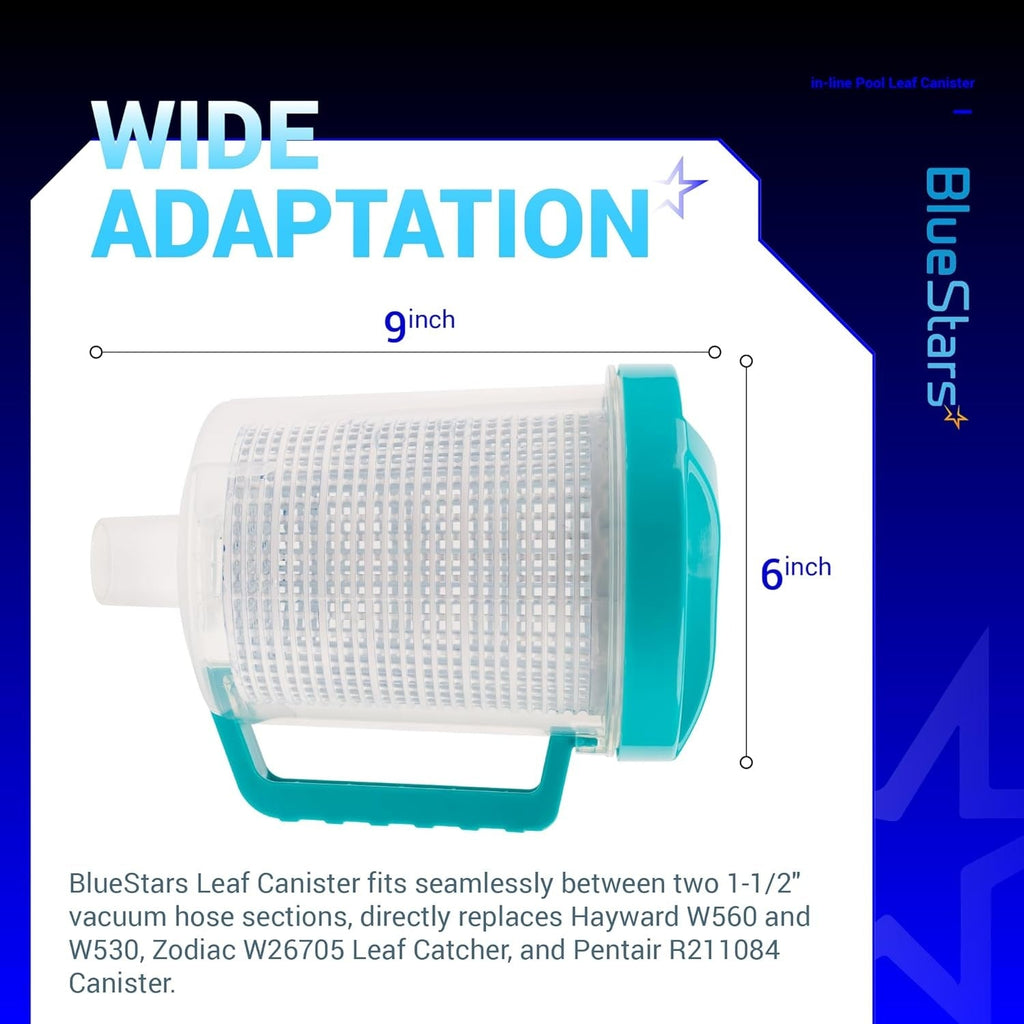 In-Line Pool Leaf Canister with Mesh Basket, Replaces Hayward W560/W530, Zodiac W26705
