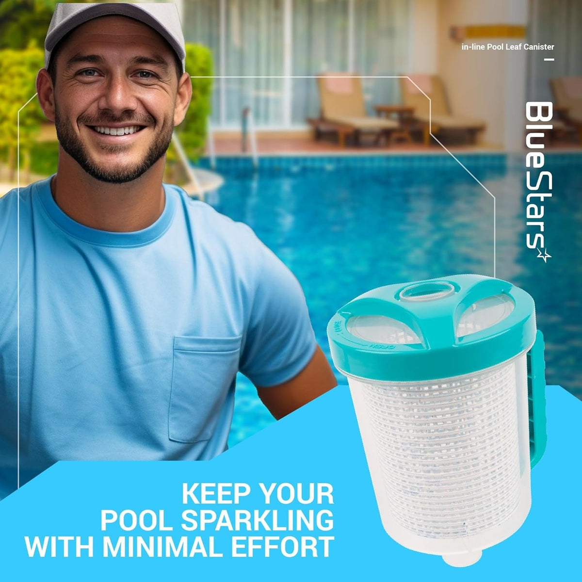 In-Line Pool Leaf Canister with Mesh Basket, Replaces Hayward W560/W530, Zodiac W26705