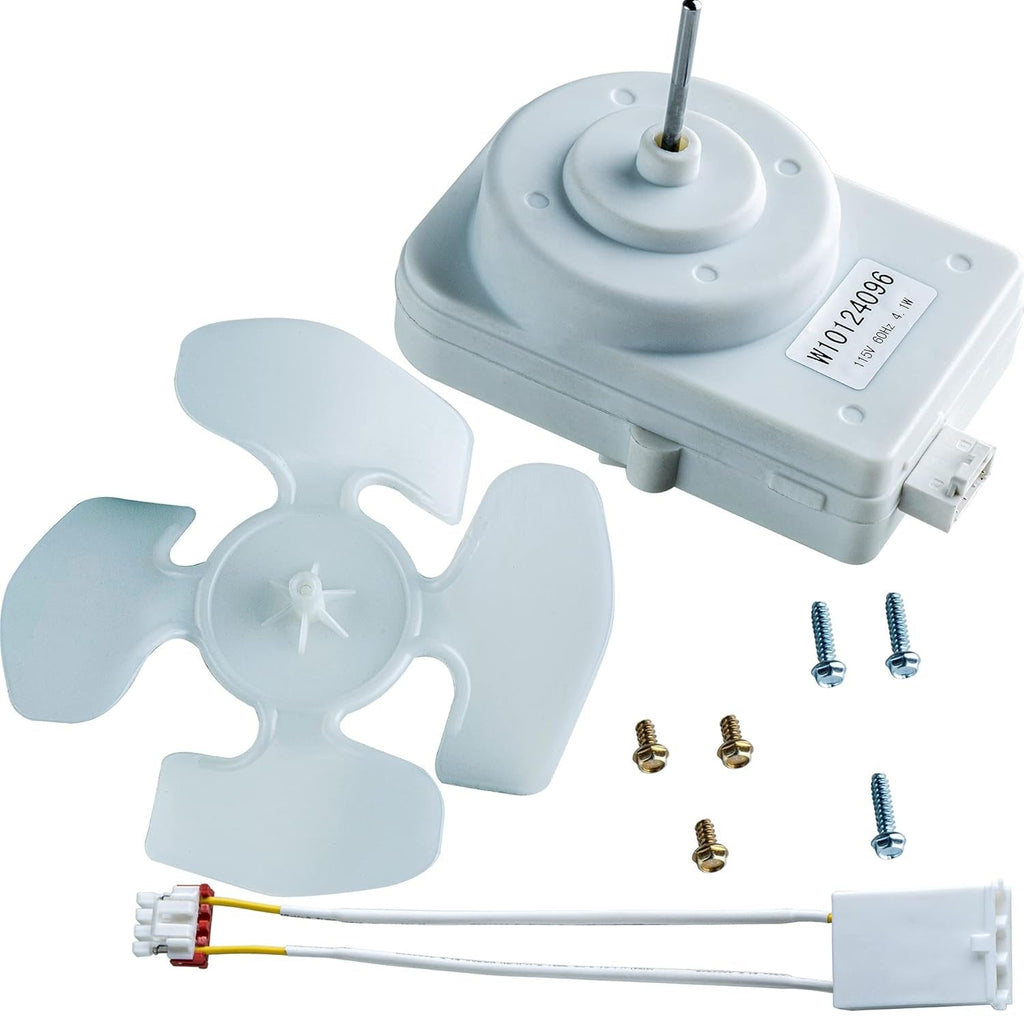 W10124096 Refrigerator Condenser Fan Motor Kit for Whirlpool Kenmore Maytag