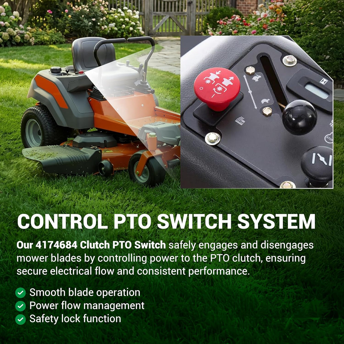 4174684 500016 PTO Clutch Switch - 8-Terminal 10A, Dixie Chopper/Hustler Lawn Mowers