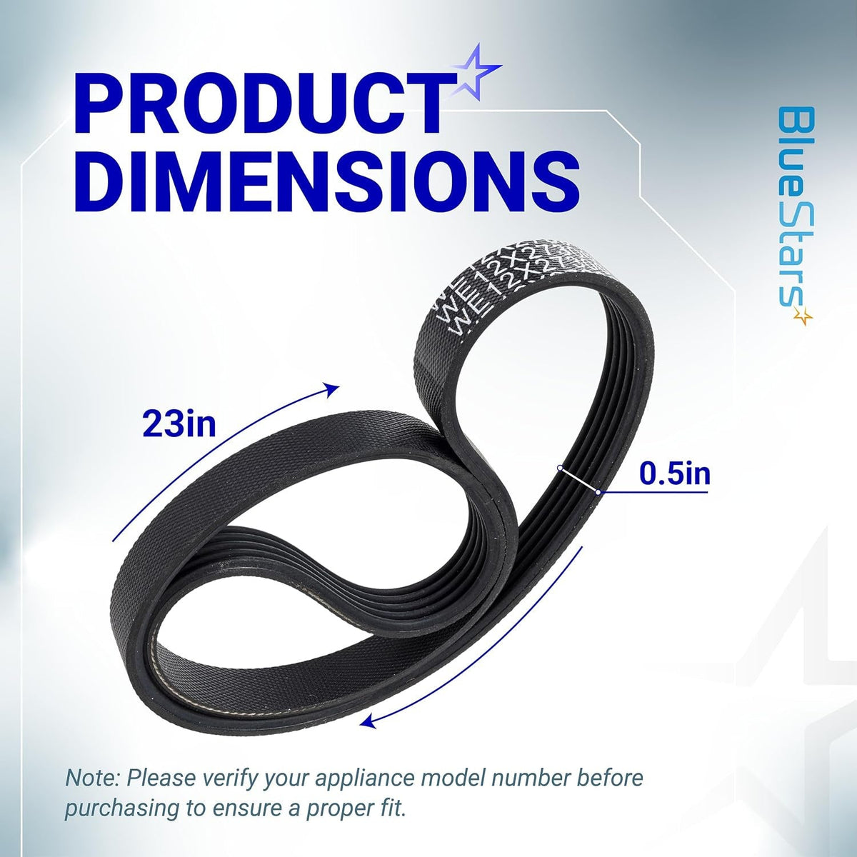 WE12X27300 GE Washer Drive Belt - Replaces 4587578, AP6328196, PS12342956 - 2 Pack