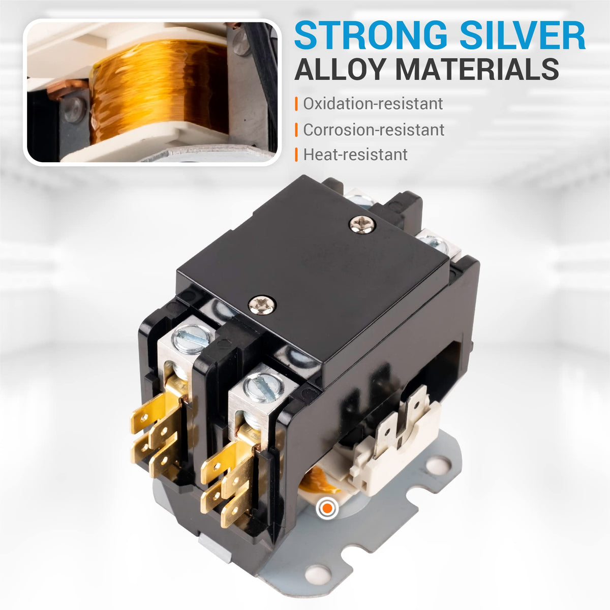 2-Pole 40A Contactor with 240V AC Coil for Air Conditioner, Heat Pump & Refrigeration