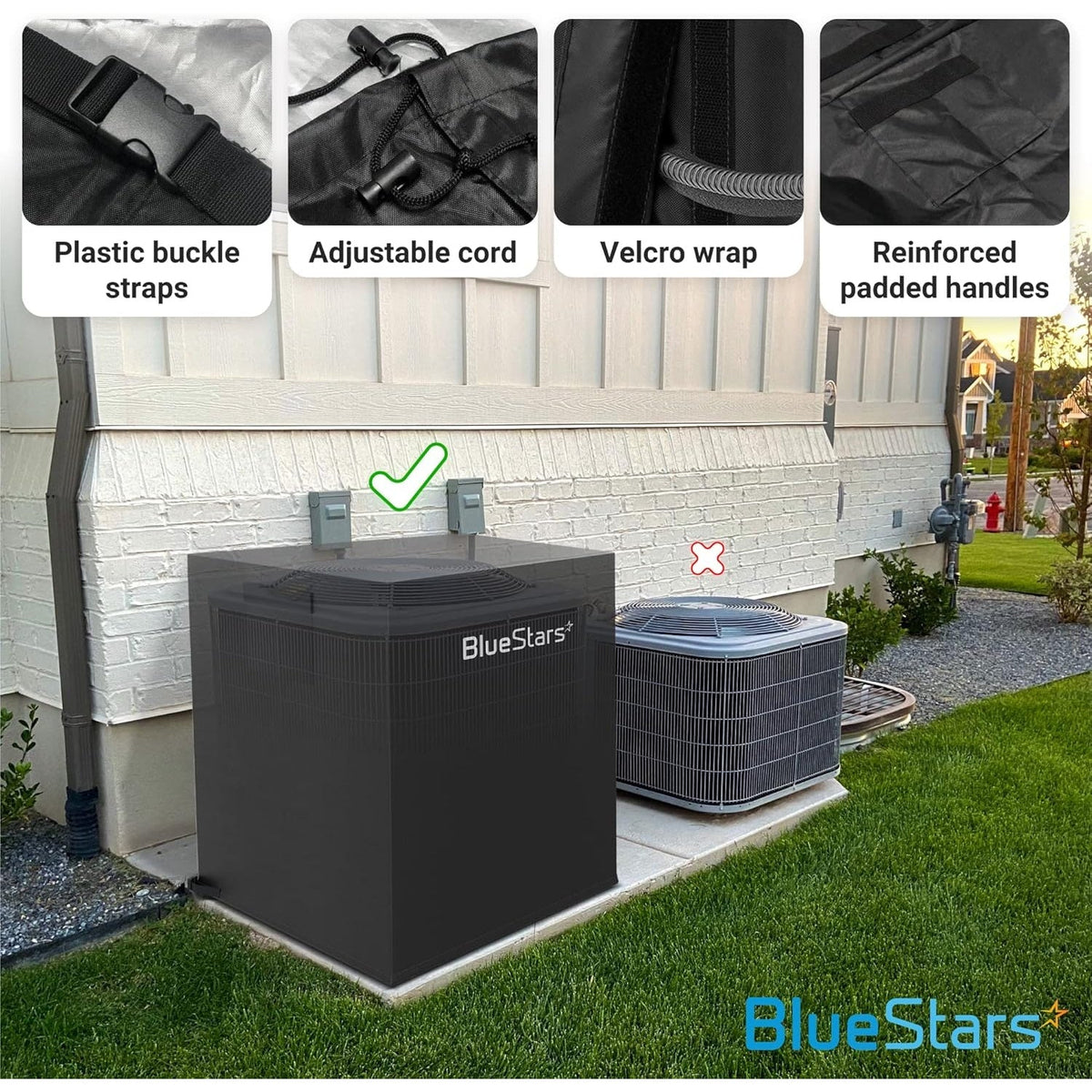 30"x30"x32" Waterproof Windproof Outdoor AC Unit Cover - Black