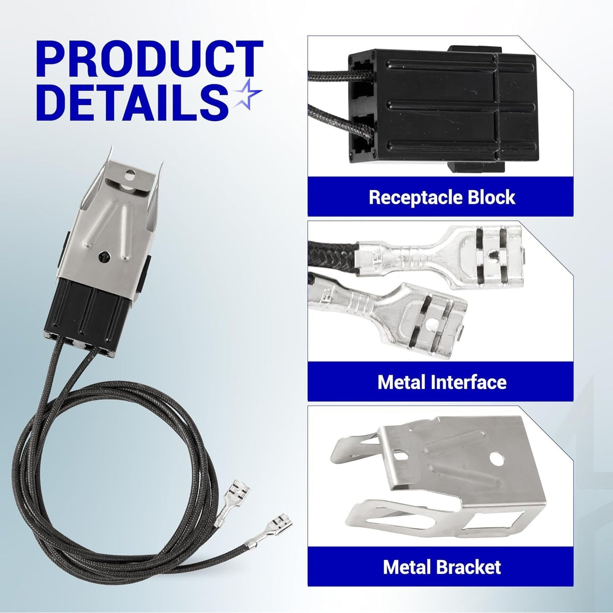 WB2X8228 WB62X5358 Element Receptacle & Wire Kit for GE Hotpoint Kenmore Ranges - 2 Pack
