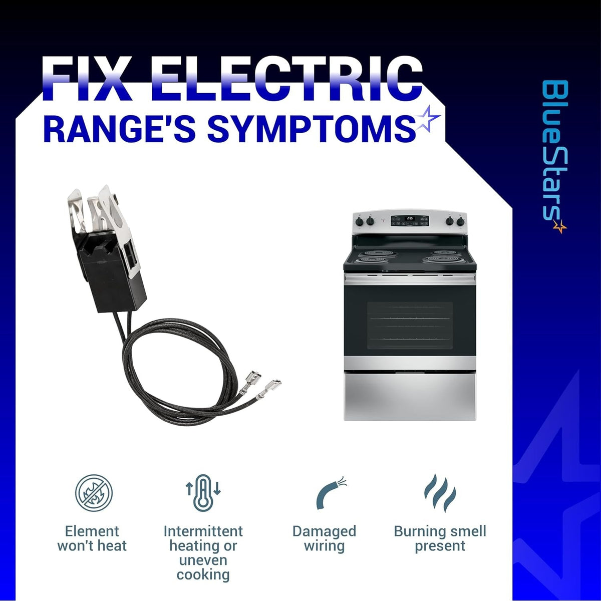WB2X8228 WB62X5358 Element Receptacle & Wire Kit for GE Hotpoint Kenmore Ranges - 2 Pack