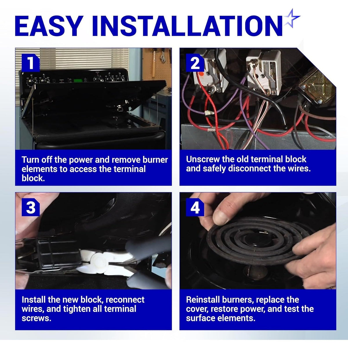 WB2X8228 WB62X5358 Element Receptacle & Wire Kit for GE Hotpoint Kenmore Ranges - 2 Pack