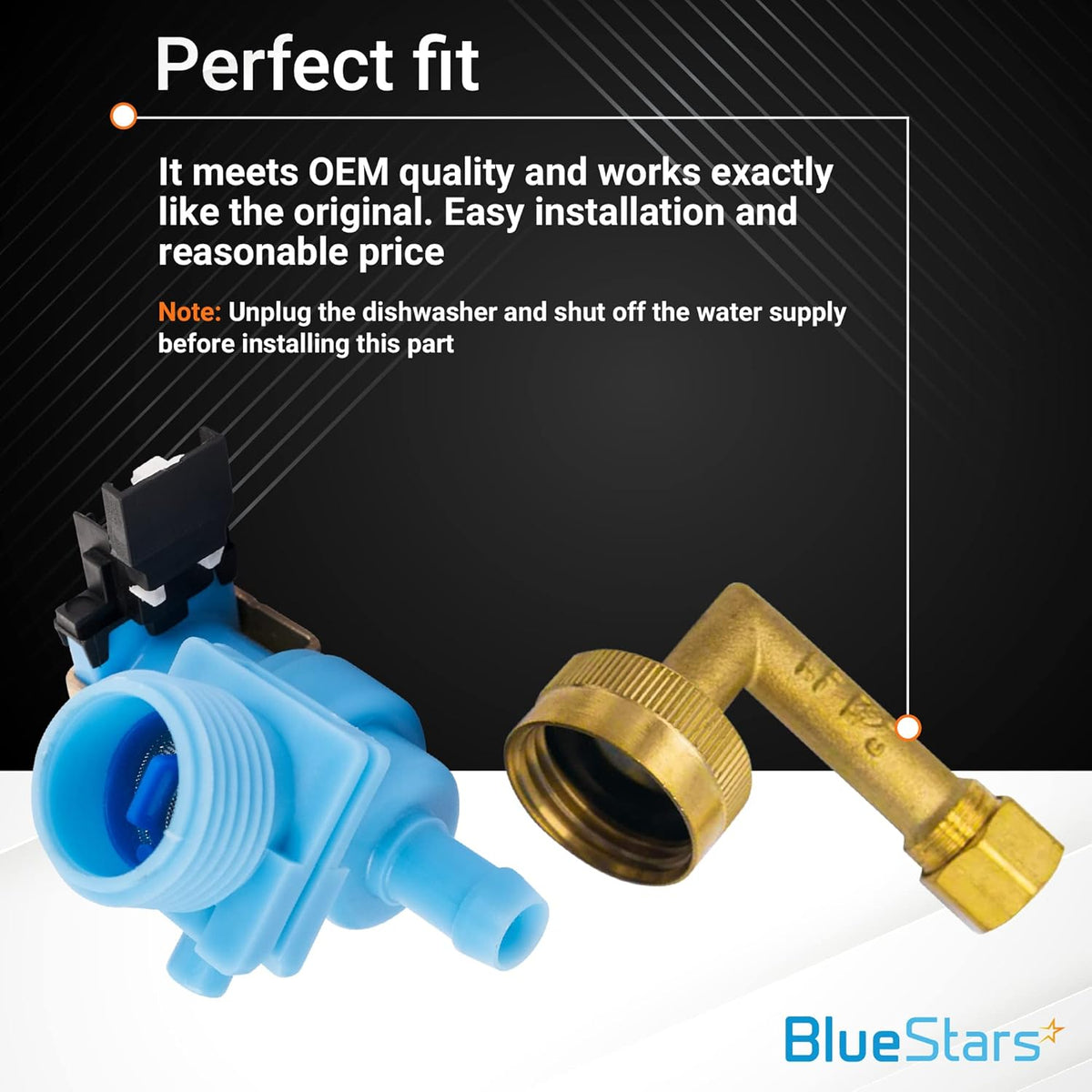 W10648041 Dishwasher Water Inlet Valve with Elbow for Whirlpool Kenmore