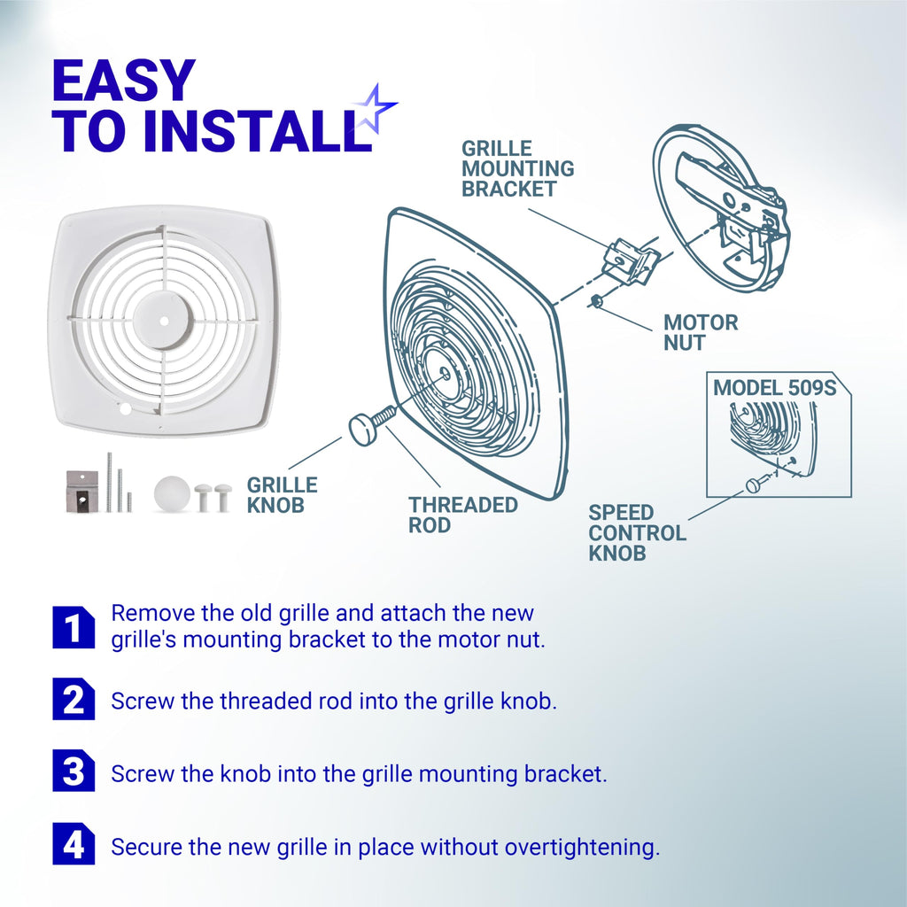 97011790 S97011790 Bathroom Exhaust Fan Cover Grille, 11.5" x 11.5", Broan NuTone